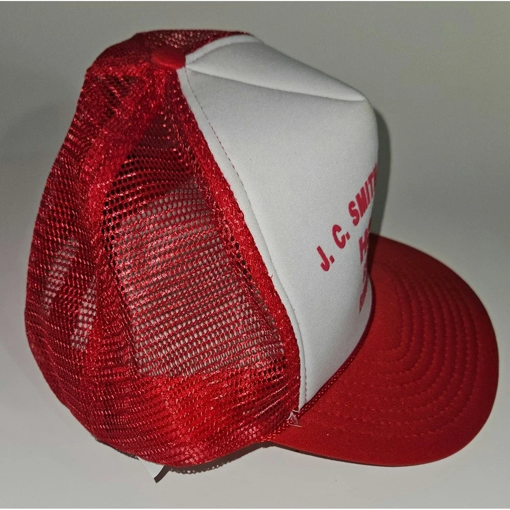 Vintage J.C. Smith Equipment Co Homelite Trucker Hat Syracuse Binghamton NY Red